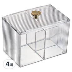 클로버 2칸 수납함, 투명, 4개