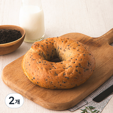 브로드카세 발효종 흑임자 베이글, 120g, 1개입, 2개