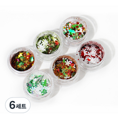 데일리프렌즈 반짝이 네일 글리터 6종 세트, 크리스마스, 6세트