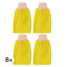 케이케이컴퍼니 때밀이 장갑, 옐로우, 8개, 1개입