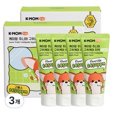 케이맘 아동용 구취케어 1450ppm 사과향 고불소 치약 4p, 3개, 240g