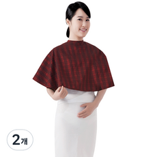 線條格紋乾髮圍巾 大, 酒紅色 LN327, 2個