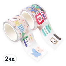 indi.k 紙膠帶 Wear Diary + Jam Market 套組 2cm x 2.5cm x 3m, 混合顏色, 2套