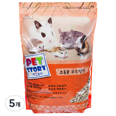 아쿠아플러스 펫스토리 소동물 우드펠렛, 5L, 5개
