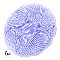 잇곰 깨끗하곰 촘촘 세안 클렌징 실리콘 브러쉬, 퍼플, 1개입, 6개
