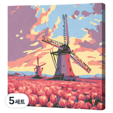 루아즈 DIY 쉬운 그림그리기 세트 20 x 20 cm, 02 튤립 블라썸, 5세트