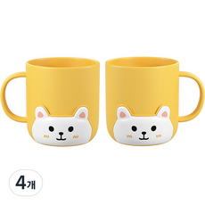 THE ZAKKA 彩色貓咪漱口杯, 黃色, 4個