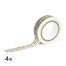 제로퍼제로 마스킹 테이프 15mm x 7m, 맨해튼서브웨이맵, 4개