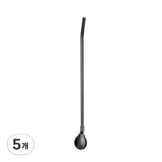 애콤 MEO 레인보우 스테인레스 빨대겸용 티스푼, 5개