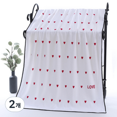 Sonio 愛心柔軟浴巾 150g 聚酯纖維紗, 03 白色, 2個