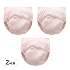 조이멀티 아동용 펀칭 단색파스텔 배변훈련팬티, 핑크, 2세트