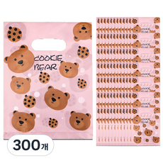 마켓감성 쥬얼리 팬시 간편 봉투, 300개, 곰 쿠키