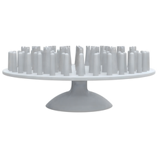 SUPER 休普 寵物吸盤硅膠刷 梳毛刷 10 x 4.5cm, 淺灰色, 1個