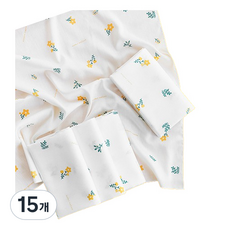 moms nature 竹纖維 竹製 嬰兒 新生兒 紗布尿布, 花朵, 15個