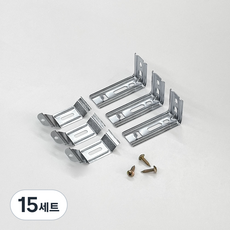 더원홈데코 우드 블라인드 설치 부속 ㄱ자 브라켓 6.8 x 3.7 x 2.7 cm + 스냅 6.3 x 2.5 cm + 목재 피스 19mm 세트, 메탈, 15개