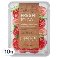 TONYMOLY Fresh To Go 草莓片狀面膜, 1入, 10個