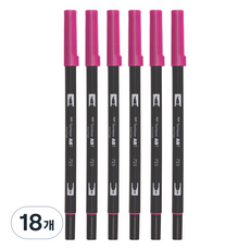 톰보 ABT 듀얼 브러시펜, 725 로다민 레드, 18개