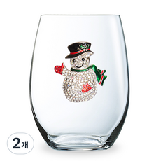 퀸스주얼 눈사람 와인잔 스템미포함, 2개