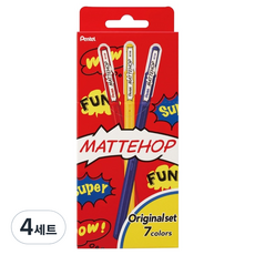 펜텔 매트홉 오리지널 데코레이션 겔펜 7종 K110-V7STA, 혼합색상, 4세트