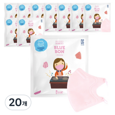 블루본 아이노우 썸머라인 새부리형 컬러마스크 소형, 핑크, 1개입, 20개