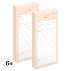 뮤니드 스터디플랜 핸디 메모패드, 피치, 6개, 80매