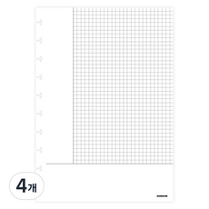 motemote 10孔活頁夾 B5 康奈爾系統 DIY 筆記本內頁, 4個, 30張