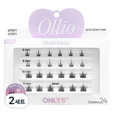 Ollio 免膠睫毛多件組 Spiky, 2個, 無色/無香