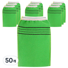 Rionheim 搓澡 大尺寸 強力義大利搓澡巾 橡膠鬆緊帶 去角質擦, 50個, 1入, 綠色