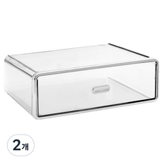 데미무드 다용도 스택 정리함, 투명, 2개