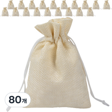 Maket Gamseong 亞麻束口袋 15 x 20, 米色, 80個