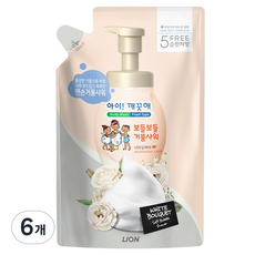 아이깨끗해 너리싱케어 보들보들 거품샤워 바디워시 리필 화이트 부케, 650g, 6개