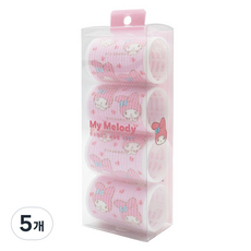 beautyhome 美樂蒂 動感 40mm 髮捲 4入, 粉紅色, 5個