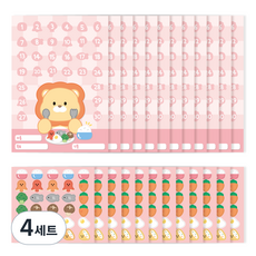 워너디스 할수있어 동물 칭찬 스티커판 12p + 스티커 12p 세트, 골고루 먹어요, 4세트