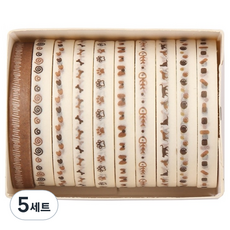 셀링뉴 아트스핀 울타리 다꾸 마스킹 종이 테이프 10종 세트 5mm x 2m, 동물, 5세트