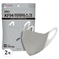 미마 보건용 마스크 중형 KF94, 10개입, 2개, 그레이