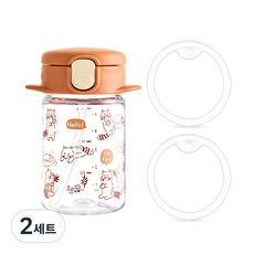 Richell 利其爾 AQ 纖巧吸管杯 R 160ml + 替換墊圈組 P-3, 棕色, 2組