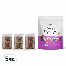펫둥이 고양이 바삭한 간식 3가지맛, 혼합맛(연어/닭고기/참치), 600g, 5세트