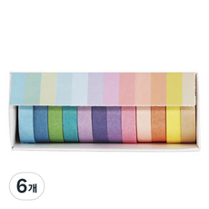 手帳裝飾 彩色紙膠帶 小型 7.5mm x 2m, 6個, 12色