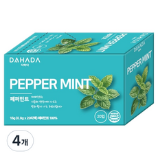다하다 페퍼민트 차, 4개, 20개입, 800mg