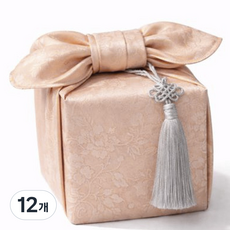 인디케이 직조 패턴 공단 보자기 소 45 x 45 cm, 샴페인 베이지, 12개