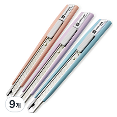 화신 215 커터칼 KN-215P3 소 3p 세트, 블루 + 퍼플 + 피치, 3세트