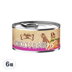 Absolute Bites AB饗食無穀低敏罐, 雞肉 + 海鮮, 80g, 6罐