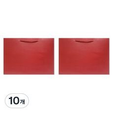 홀마크 무지 단색 가로형 쇼핑백 대, 레드, 10개