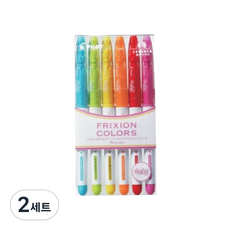 Pilot 百樂 Frixion Colors 魔擦彩色筆 6色組, 淺藍色, 嫩綠色, 黃色, 橘色, 紅色, 粉紅色, 2套