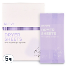 Dr.Puri 烘衣機專用衣物柔軟香氛紙 白霧香, 5個, 40入