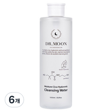 DR.MOON 滋潤積雪草玻尿酸卸妝水, 1000ml, 6個