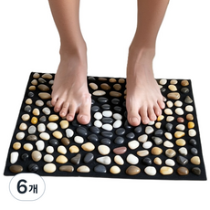 Unitree 鵝卵石足部按摩墊 中型, 花朵, 6個