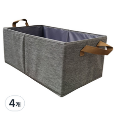 앞날창창 패브릭 수납 바스켓 옷장정리함, 진그레이, 4개