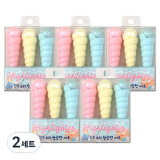 Joseonmunbanggu 珍珠海螺螢光筆 3件組 x 5p套組, 混合色, 2套