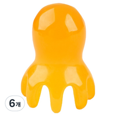 에브링 문어 두피 괄사 마사지기, 노랑, 6개
